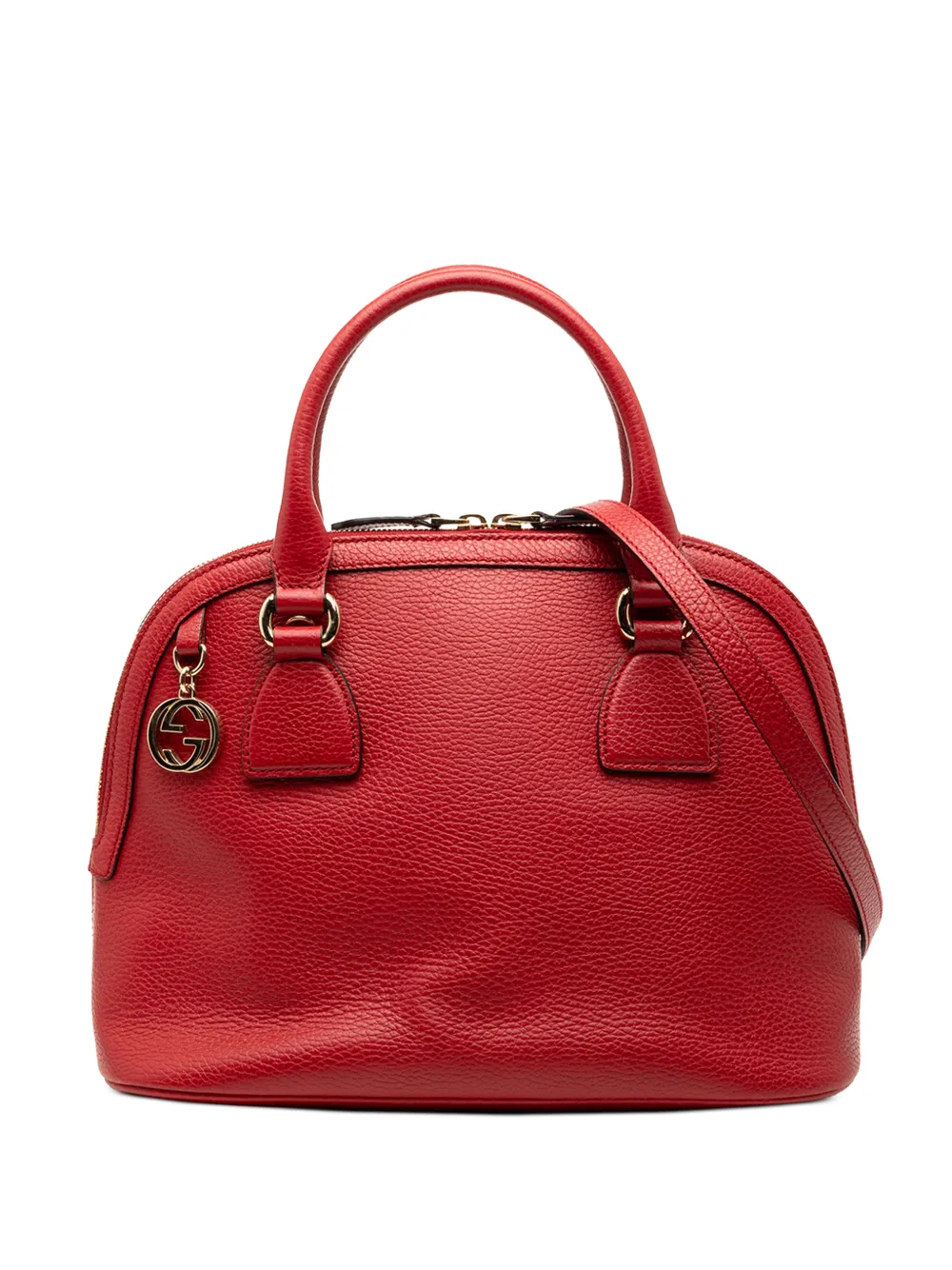Gucci Pre-Owned 2016-2025 Small Dollar Calfskin GG Charm Dome satchel - Rosso