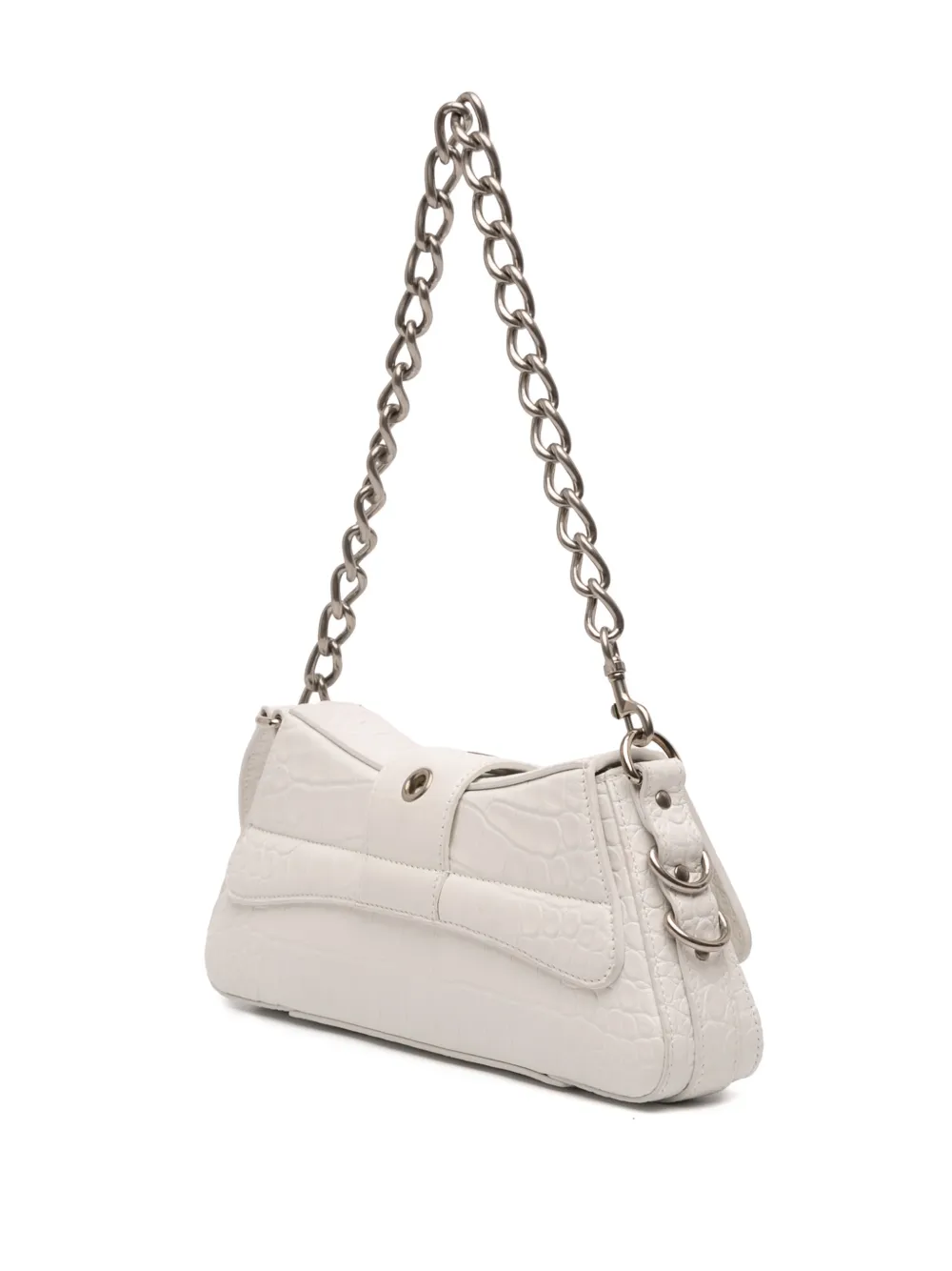  Balenciaga Pre-owned Petit Sac à Bandoulière Lindsay En Cuir Effet Peau De Crocodile (2022) - Blanc 
