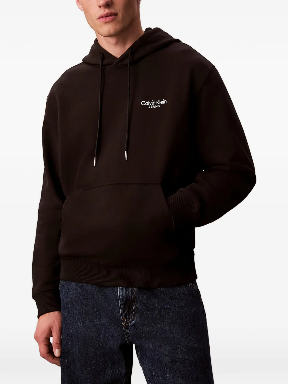 Calvin Klein logo cotton hoodie - Nero