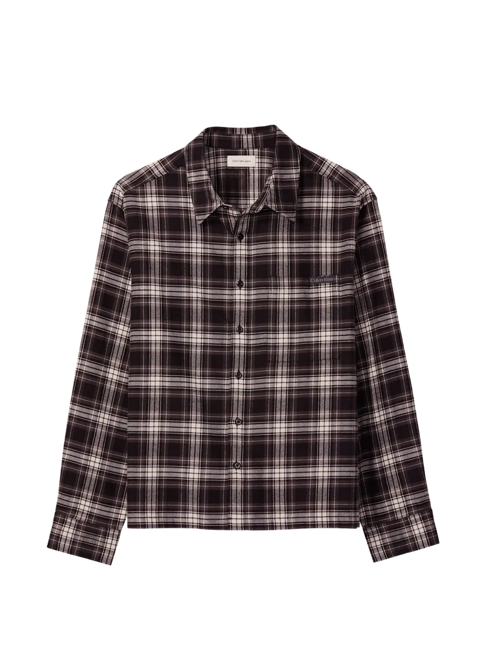 Calvin Klein long-sleeved checked shirt - Marrone