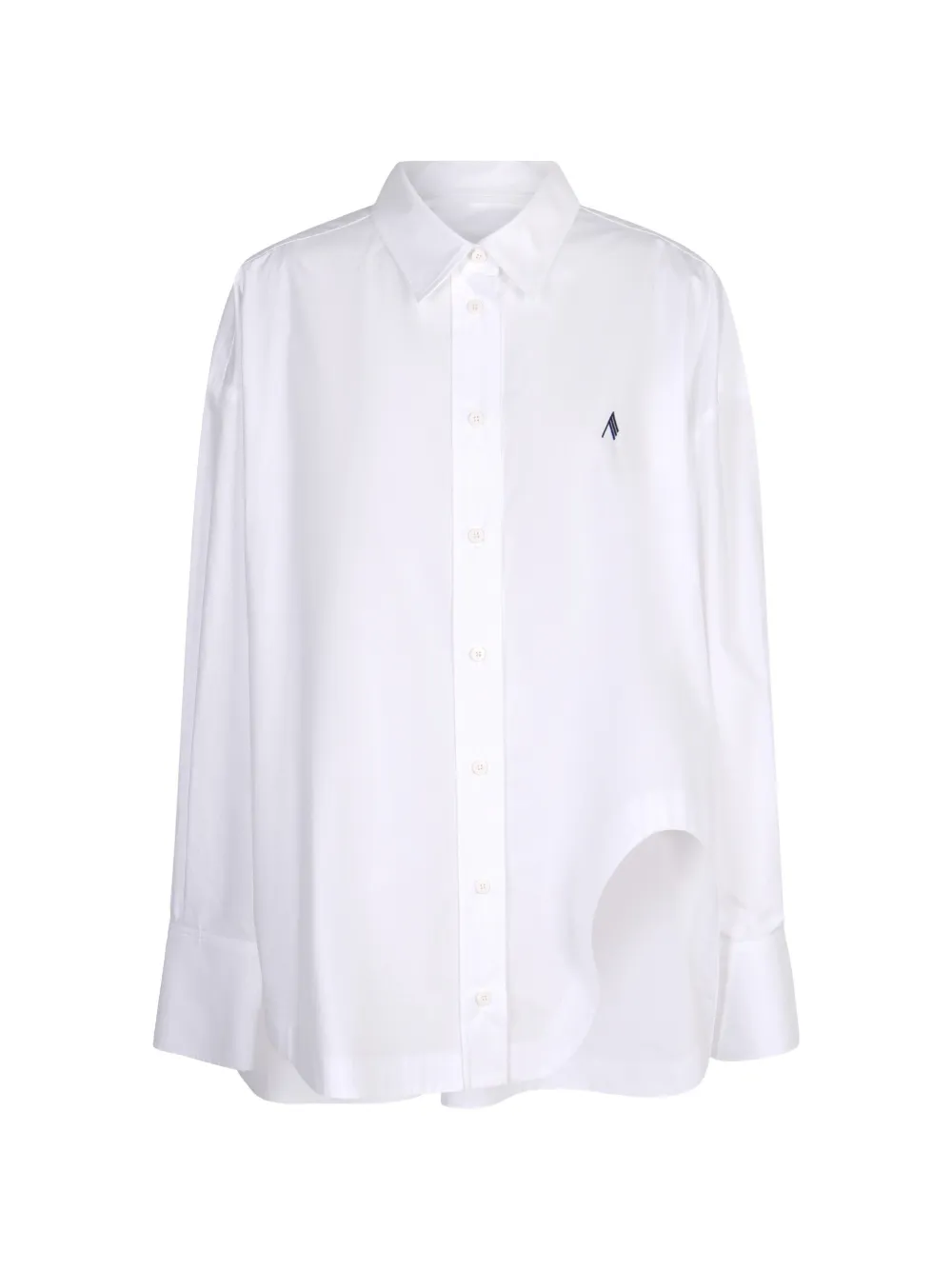 The Attico embroidered-logo cotton shirt - Bianco
