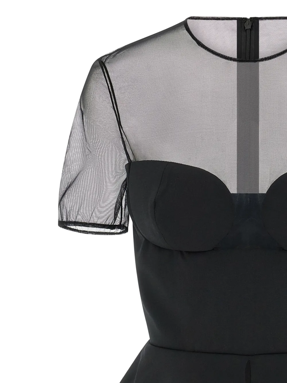 Sheer-Neckline Blouse