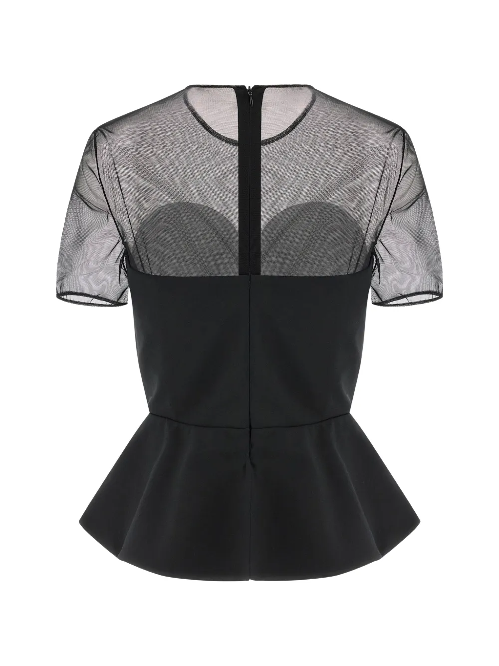 Sheer-Neckline Blouse