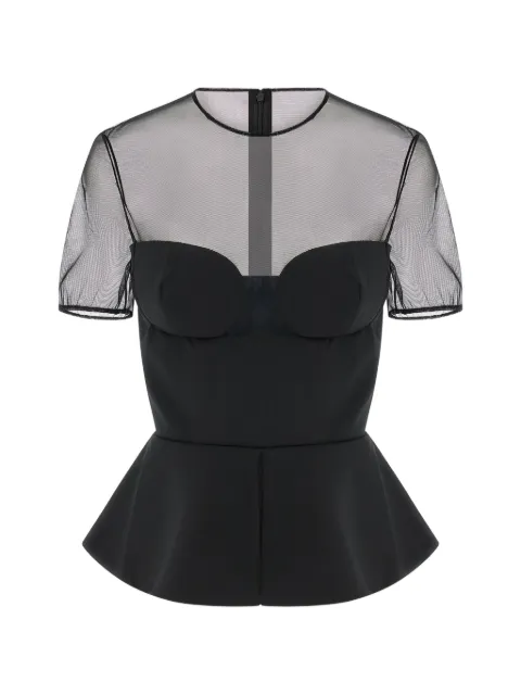 Nensi Dojaka blusa con cuello traslúcido