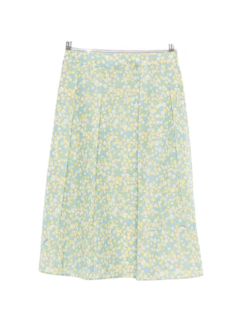 Prada floral-print pleated midi skirt