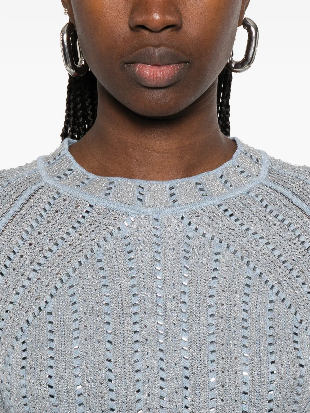 Ermanno Scervino Opengewerkte T-shirt Blauw