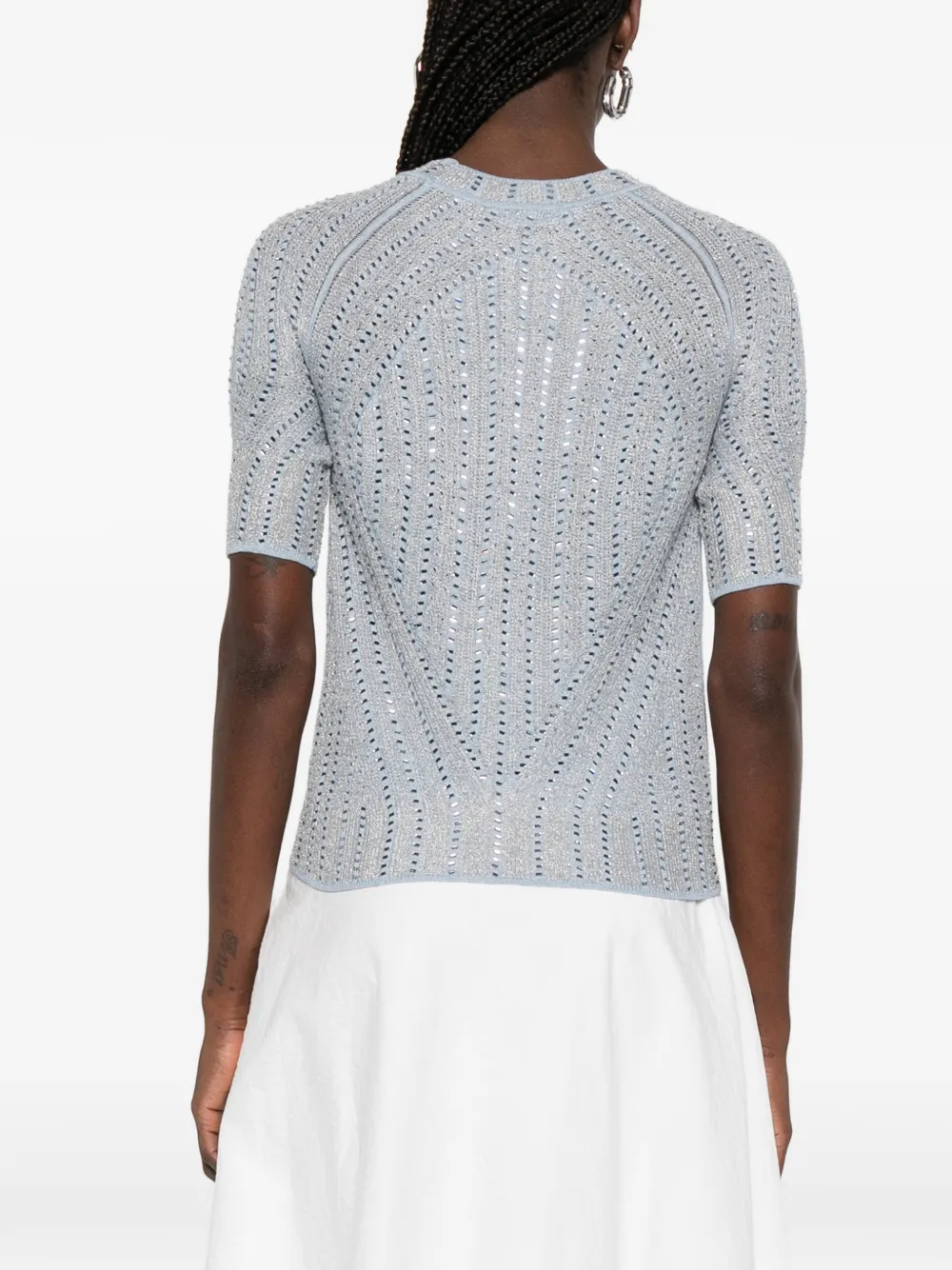 Ermanno Scervino Opengewerkte T-shirt Blauw