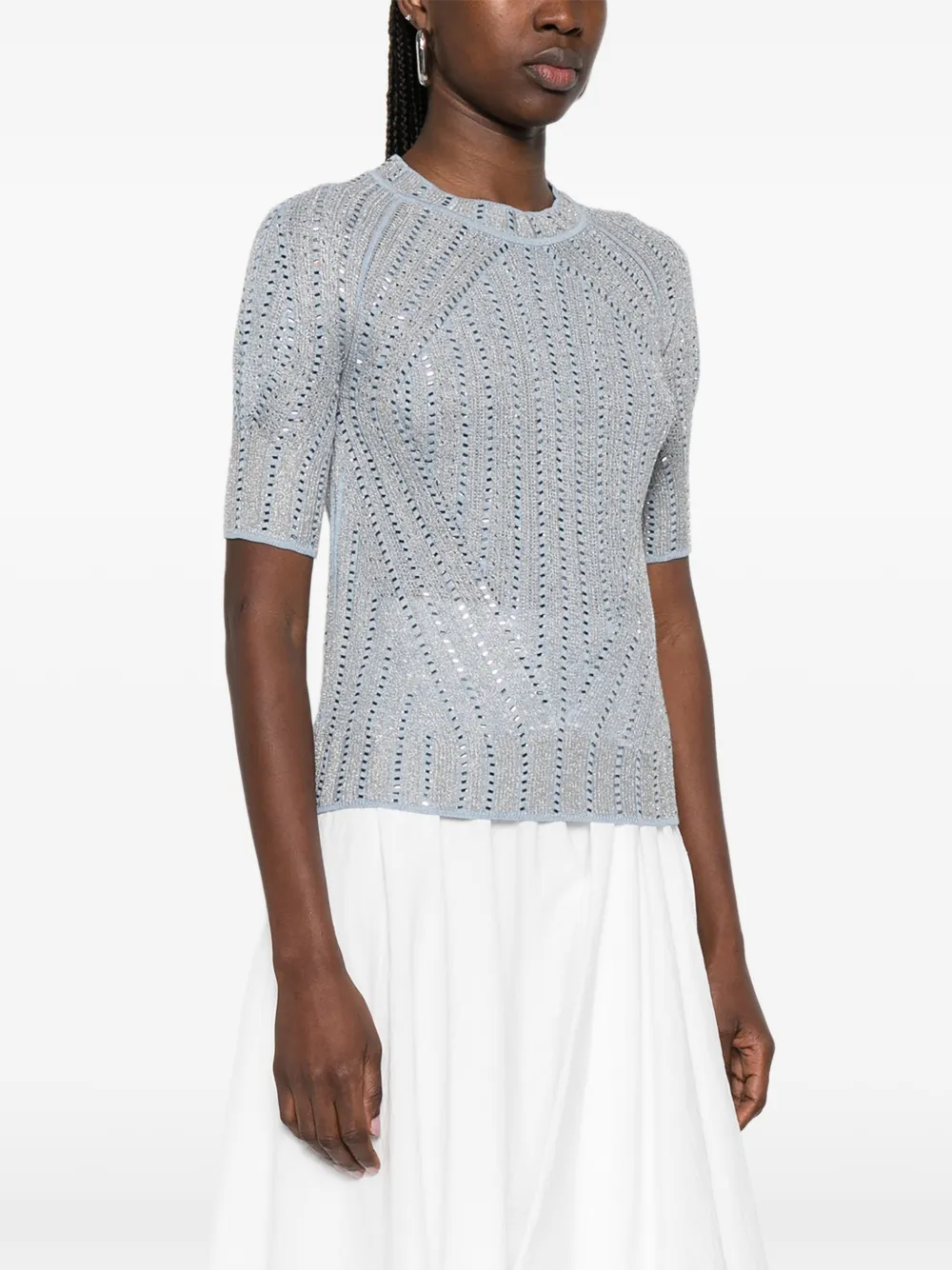  Ermanno Scervino Openwork T-shirt - Blue 