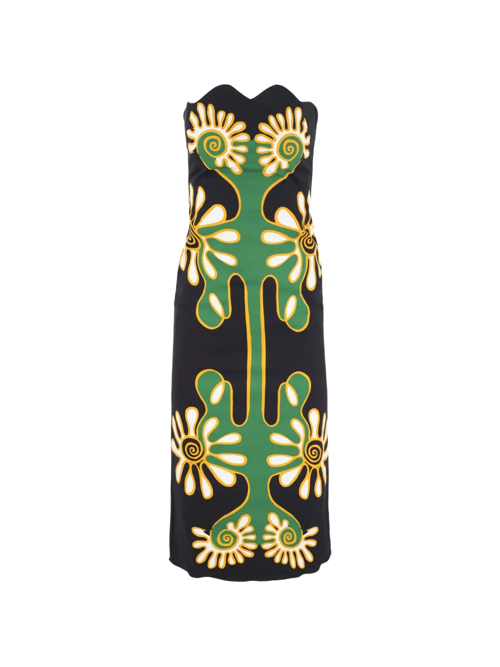 Cala de la Cruz floral-print strapless dress - Nero