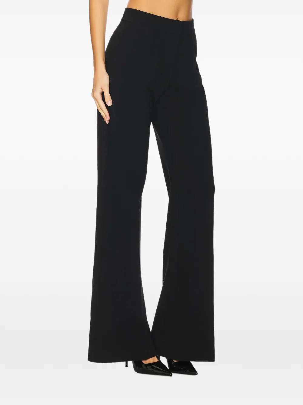  Sans Faff Pintuck Palazzo Trousers - Black 