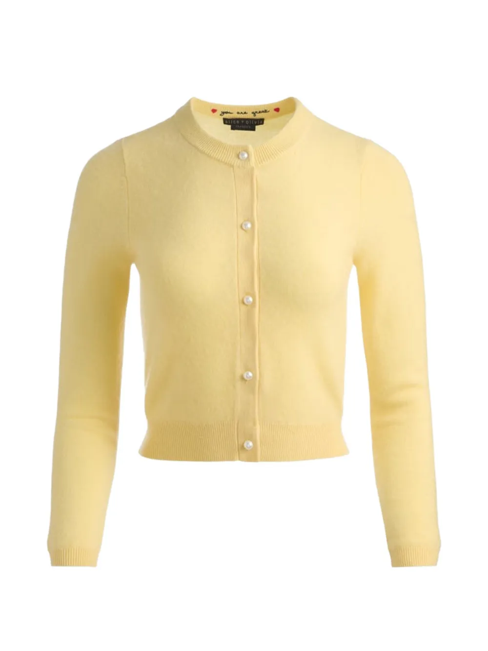 alice + olivia round-neck cardigan - Giallo