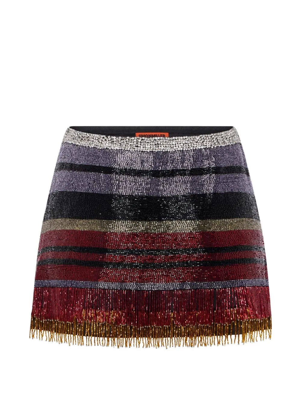 Simon Miller beaded striped mini skirt - Rosso