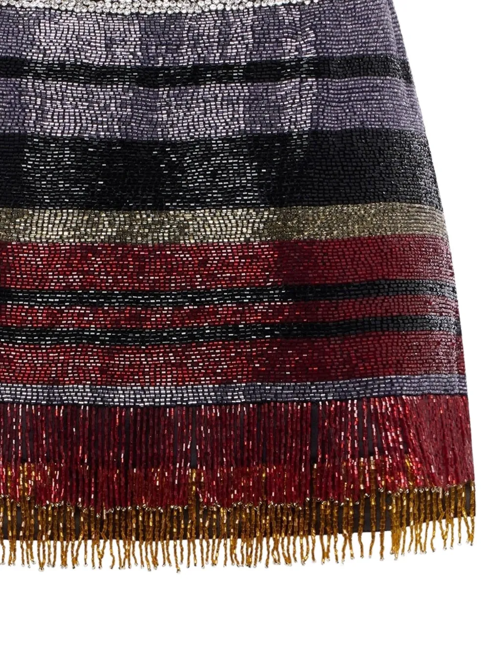  Simon Miller Beaded Striped Mini Skirt - Red 