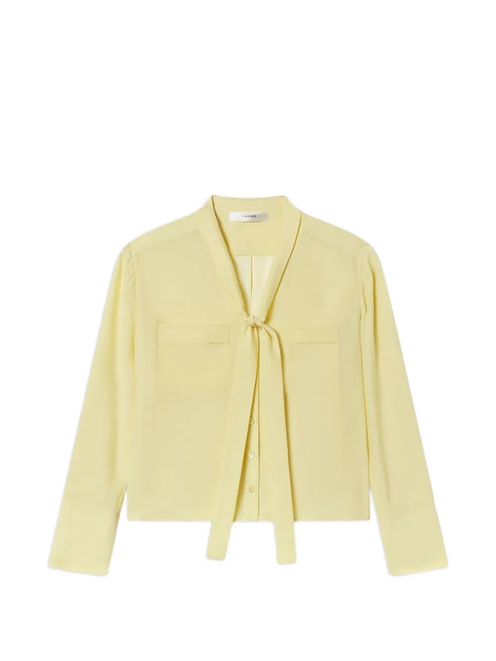 Frame Pocket Tie Blouse In Multi