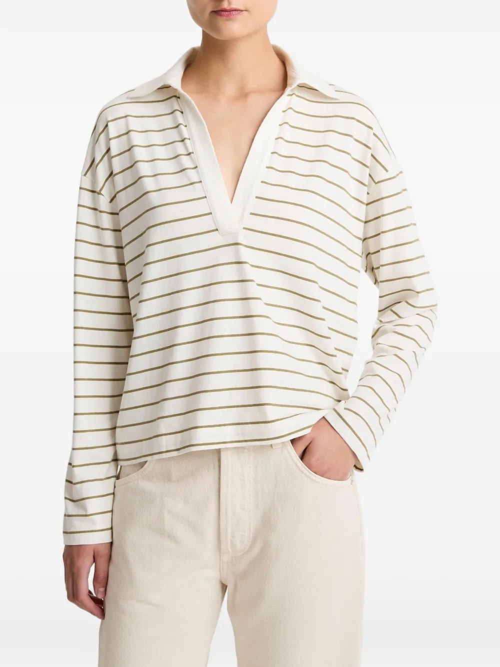 Vince striped V-neck T-shirt - Toni neutri