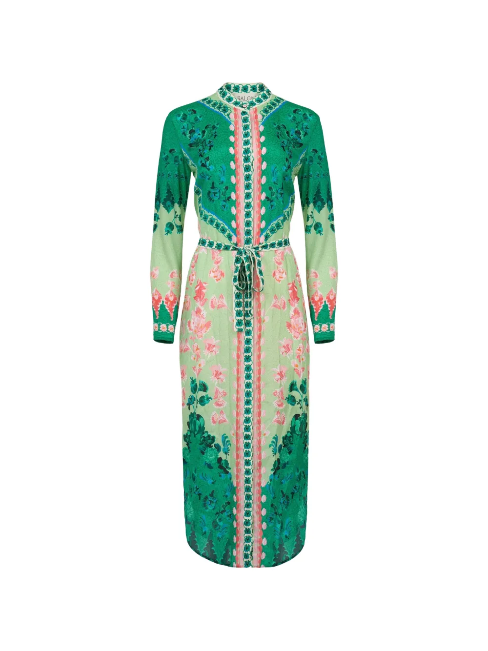 Saloni floral-print midi dress - Verde