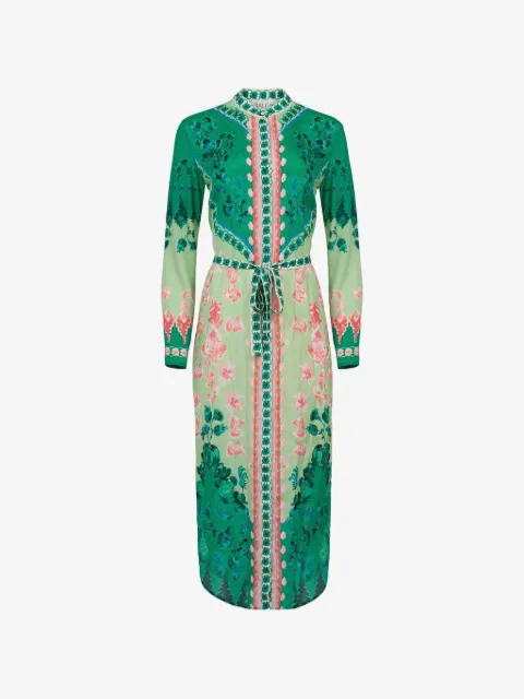 Saloni floral-print midi dress