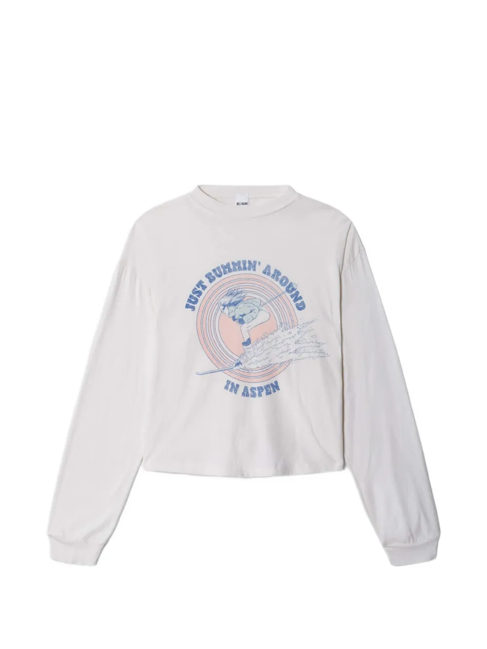 RE/DONE Boxy graphic long-sleeve top - Bianco