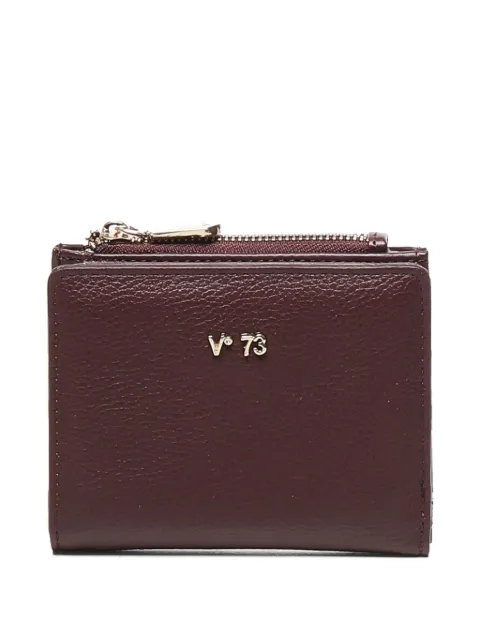 V°73 lettering logo zip wallet