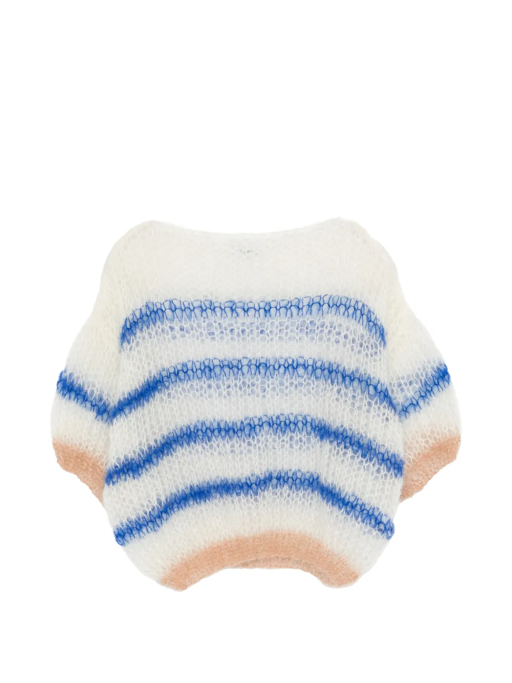 Maiami Maglione a righe con maniche corte - Bianco