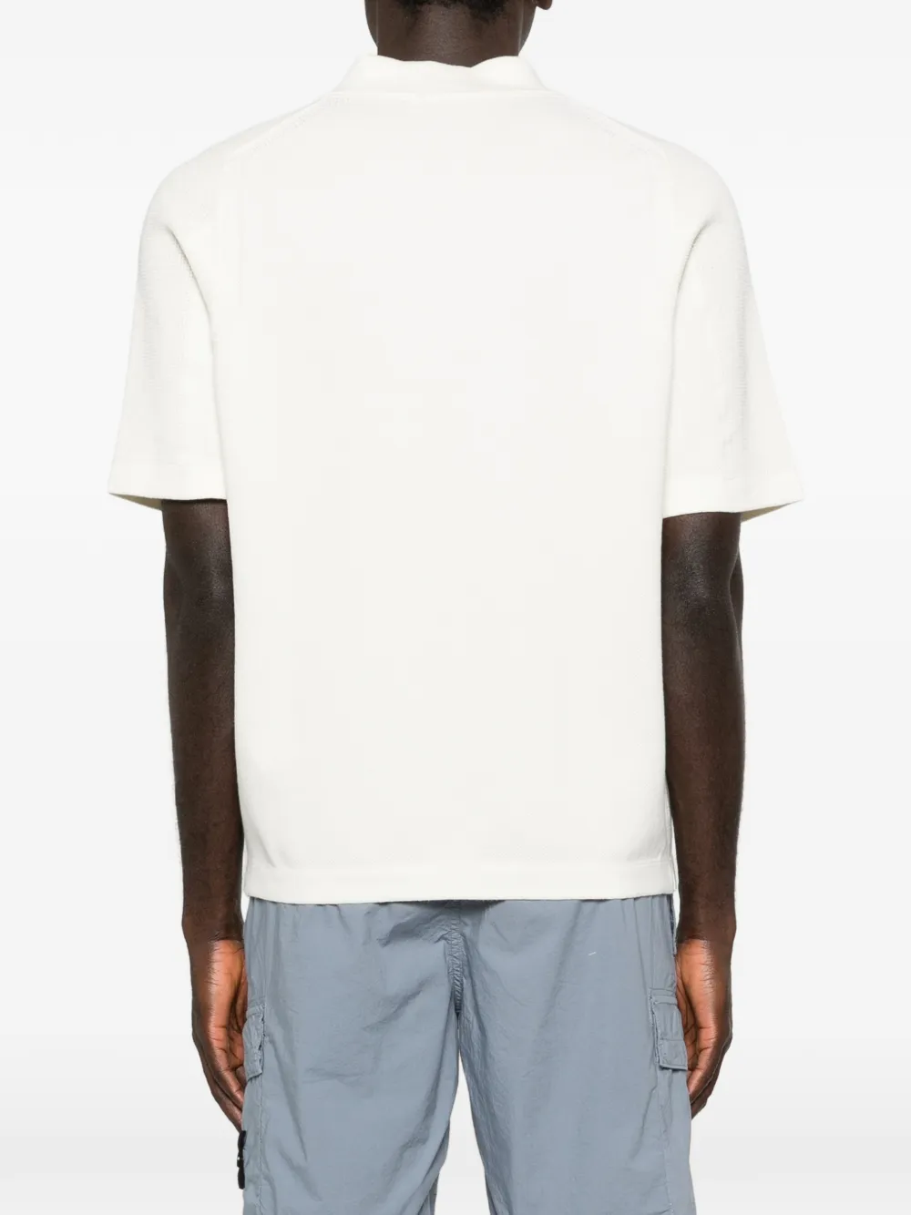 Stone Island 5100030 katoenen poloshirt met stiksels Beige