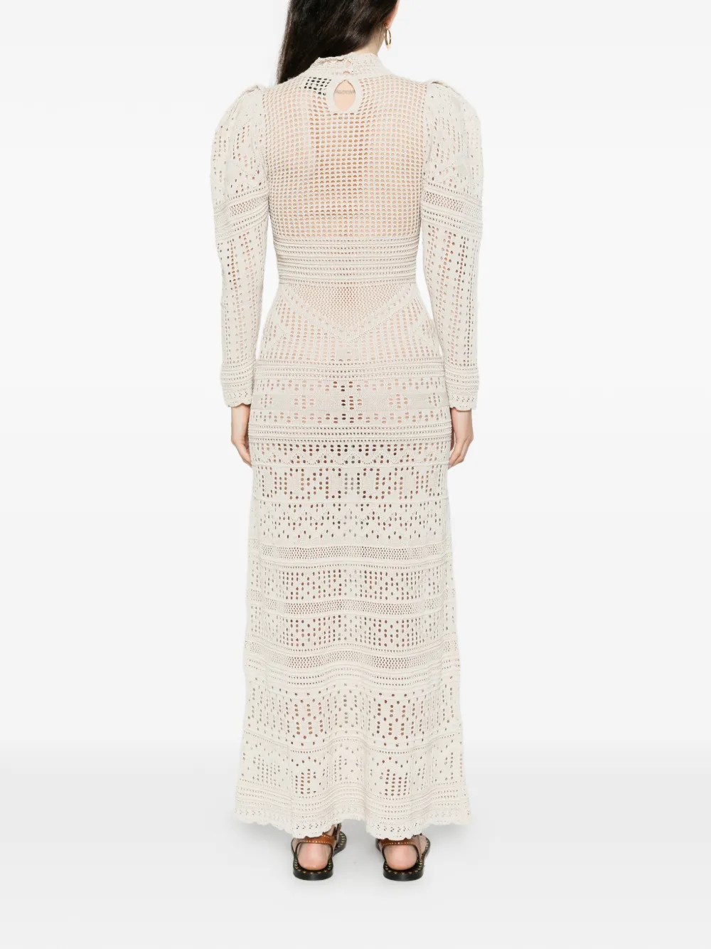 ISABEL MARANT Dione gebreide jurk met lange mouwen Beige