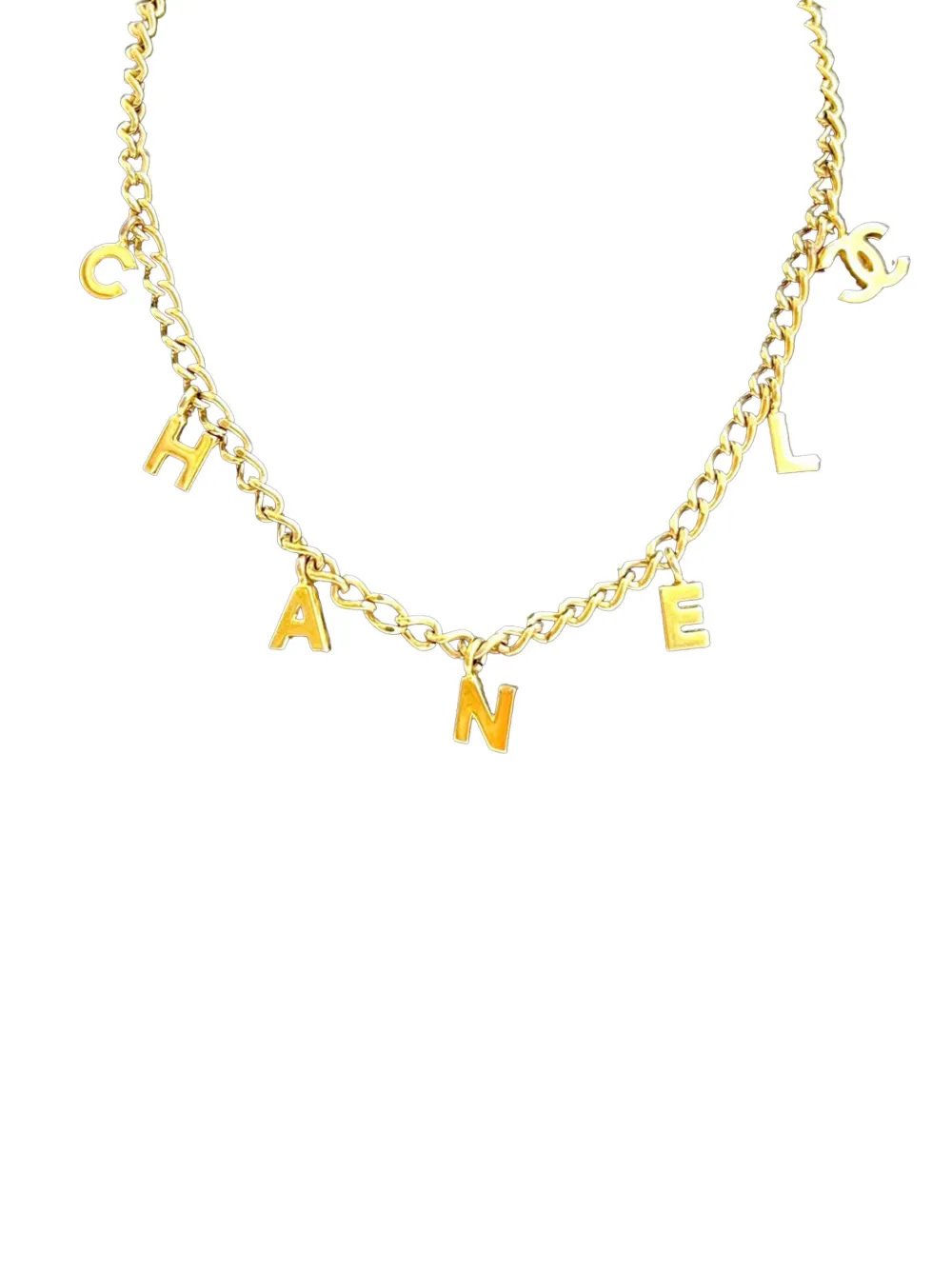 CHANEL Pre-Owned 2002 CC Gold Plated Logo Charms Chain Necklace costume necklace - Oro
