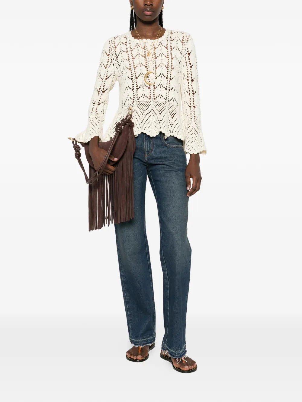  Isabel Marant Frayed-edges Denim Jeans - Blue 