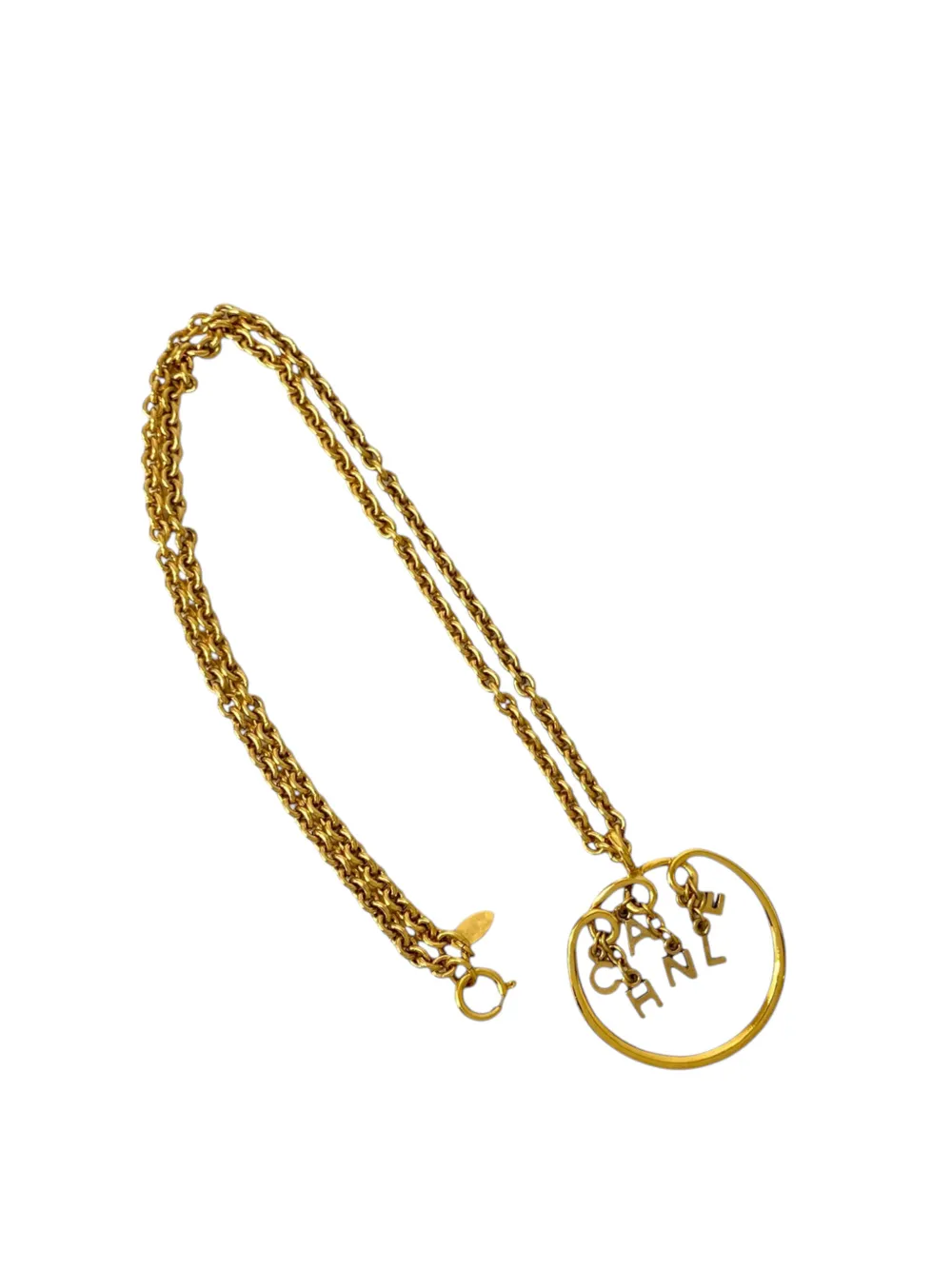 CHANEL Pre-Owned 1980-1990 Gold Plated Letter Charms Pendant Necklace costume necklace - Oro
