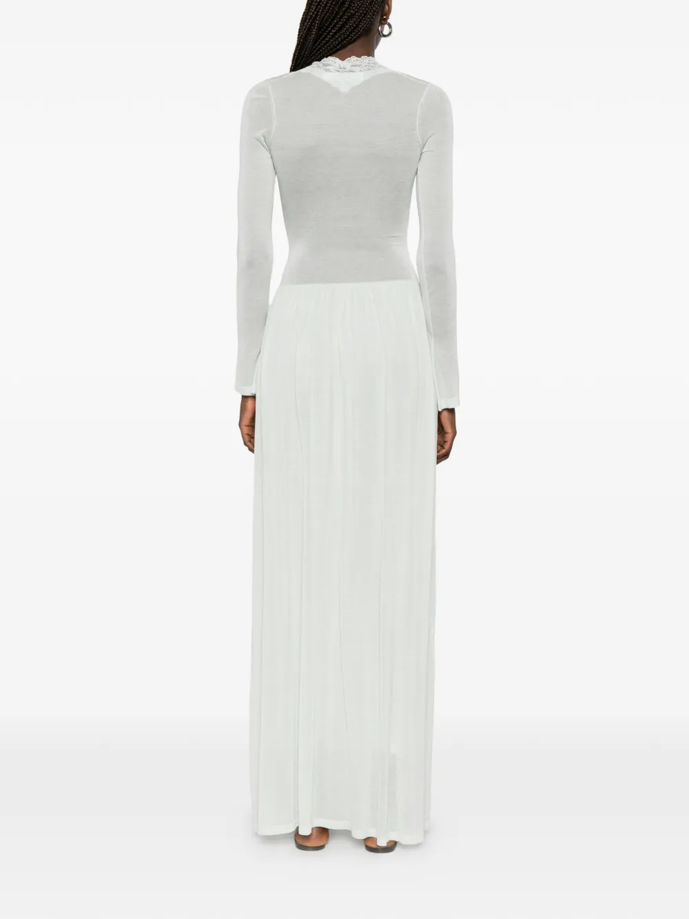 Aya Muse Maris maxi-dress met kanten afwerking Groen