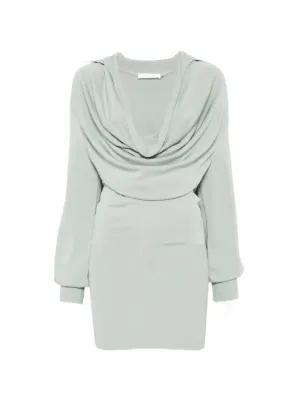 ENTIRE STUDIOS Longsleeve Mini Dress | Grey | FARFETCH