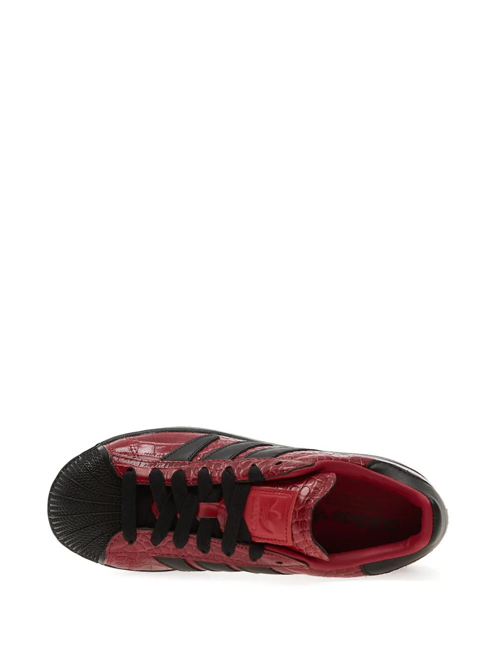 adidas Superstar II W striped crocodile-effect sneakers Rood