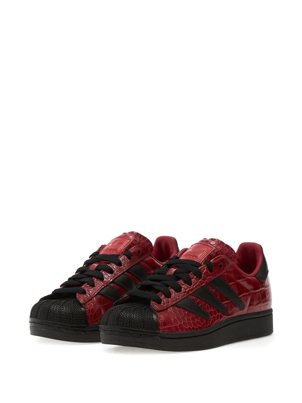 adidas Superstar II W striped crocodile-effect sneakers Rood