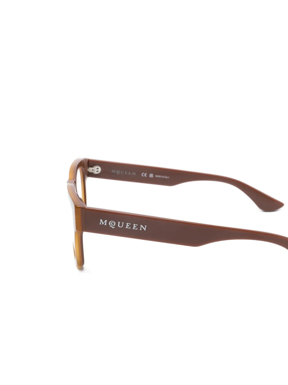  Alexander Mcqueen Eyewear Square-frame Glasses - Brown 