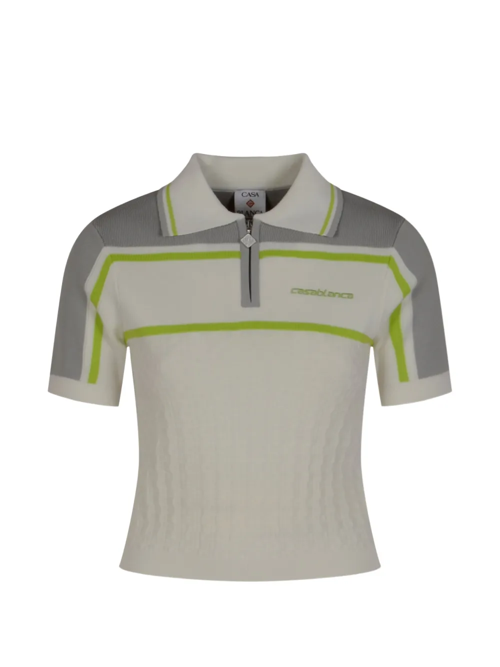 Casablanca zip-up striped polo shirt - Toni neutri