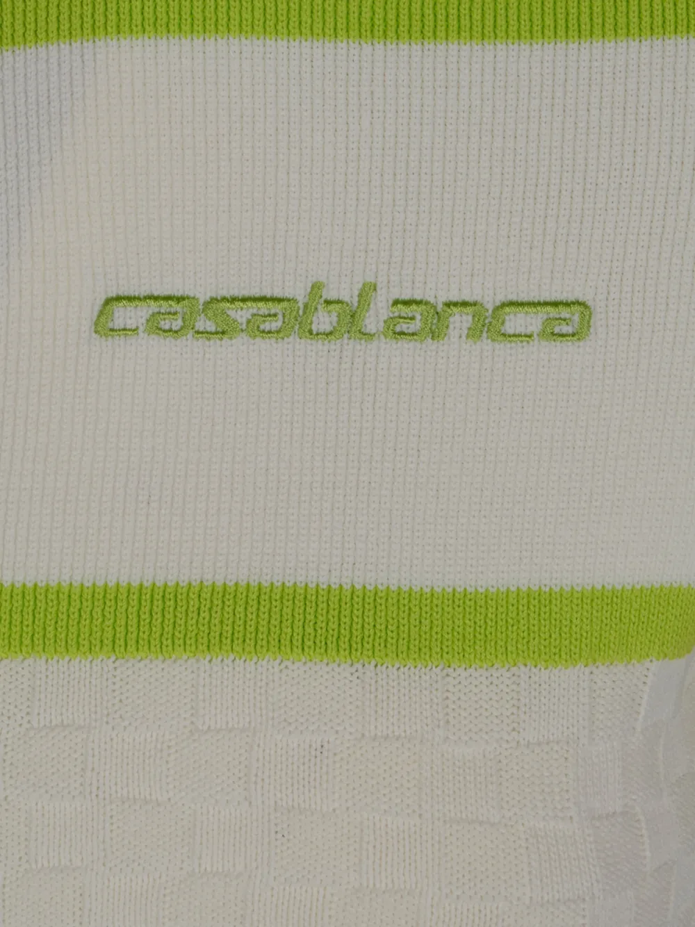 Casablanca Gestreept poloshirt met ritssluiting Beige
