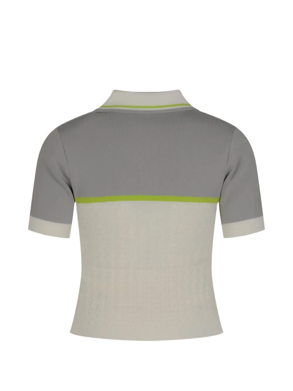 Casablanca Gestreept poloshirt met ritssluiting Beige