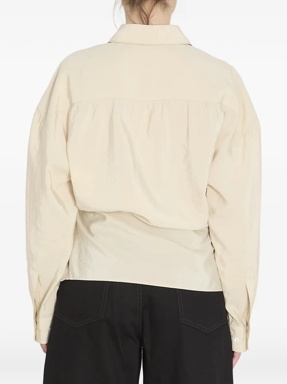 LEMAIRE Gedraaide blouse met gekreukt effect Beige
