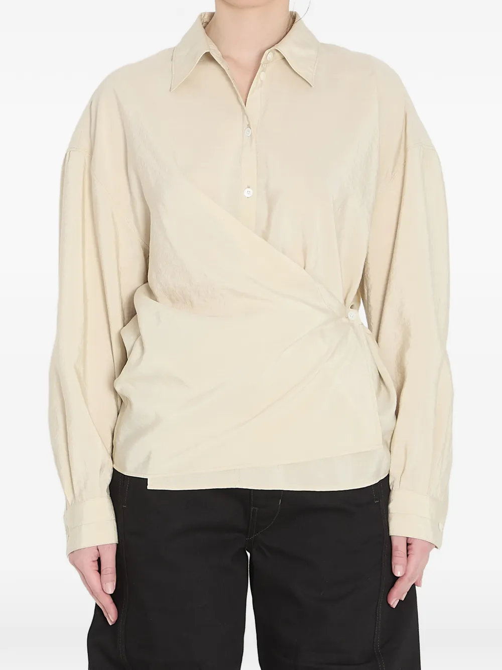 LEMAIRE straight collar twisted shirt - Toni neutri