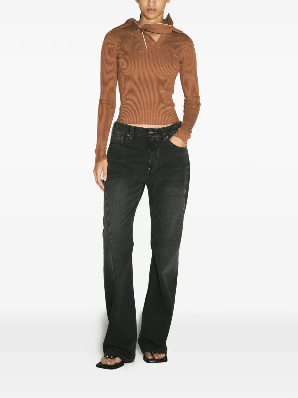  Y/project Ribbed Top - Brown 