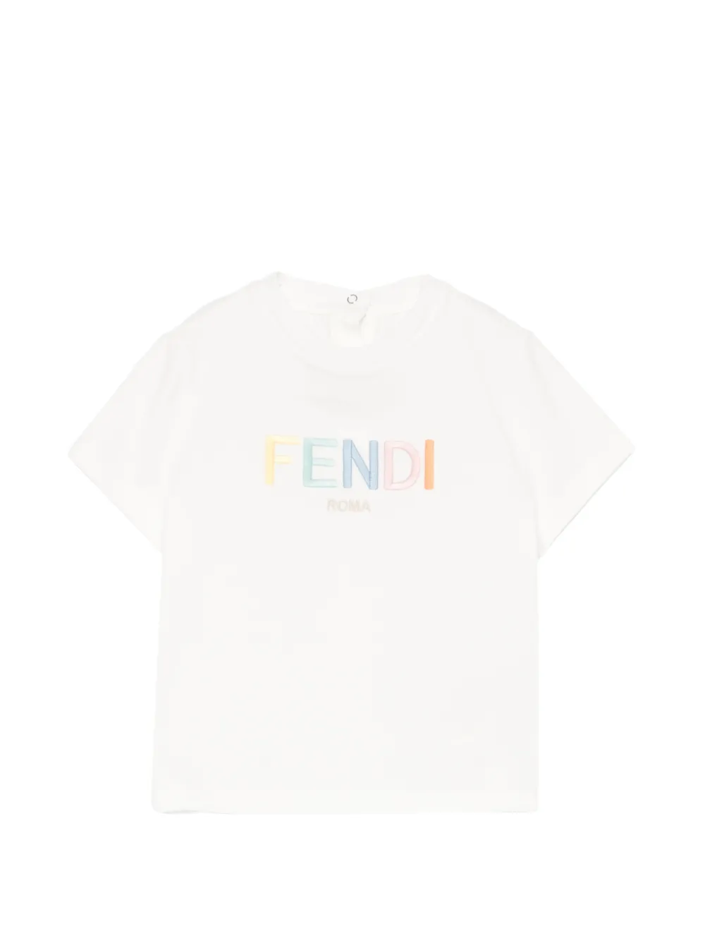 Fendi Kids multicolour-logo T-shirt - Bianco