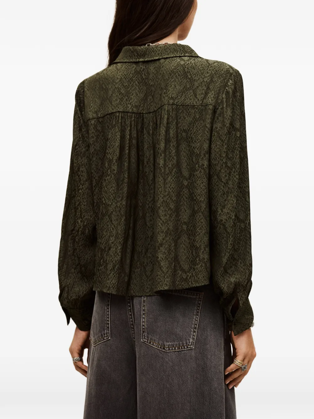  Ba&sh Riata Animal-pattern Shirt - Green 