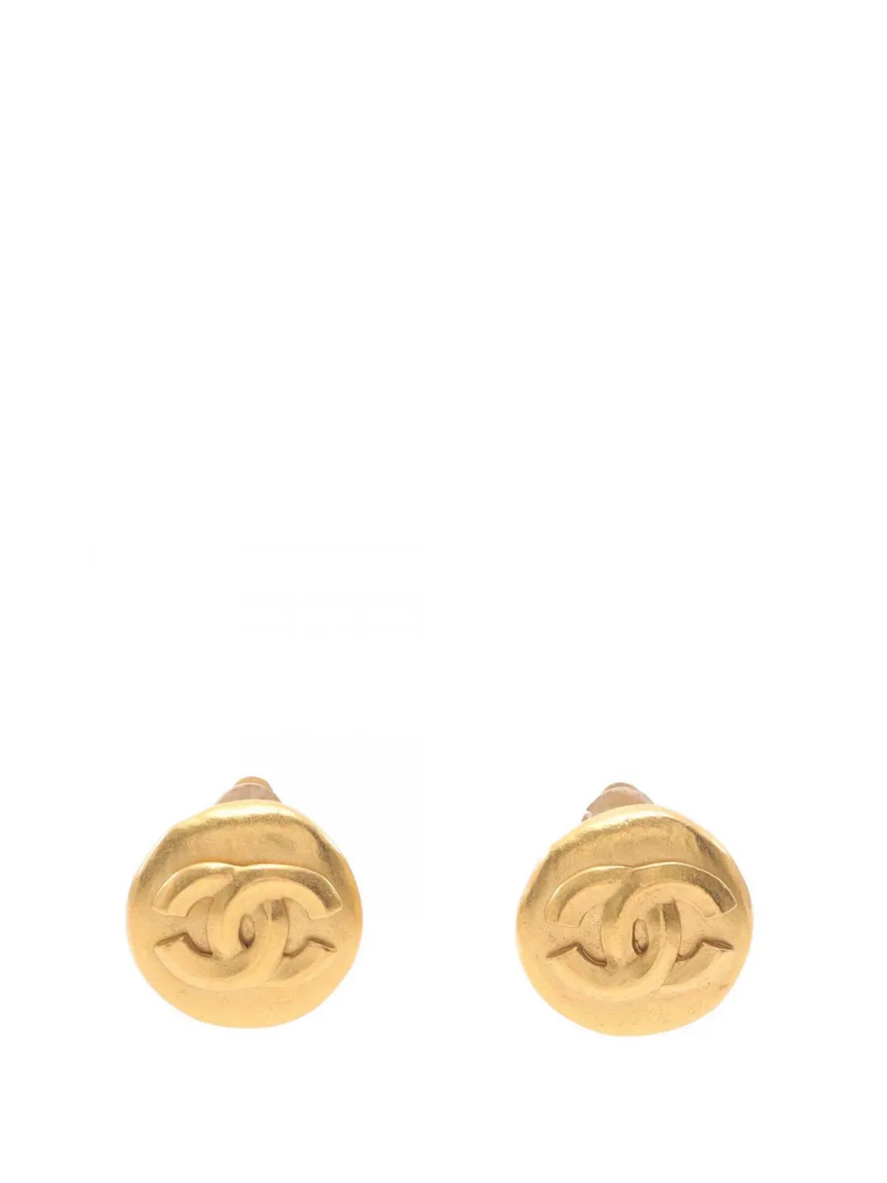 CHANEL Pre-Owned Orecchini CC a bottone placcati oro con chiusura a clip 1996