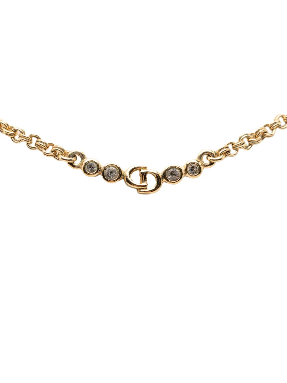 Christian Dior Pre-Owned Collana con logo pendente CD e placcatura oro XX secolo