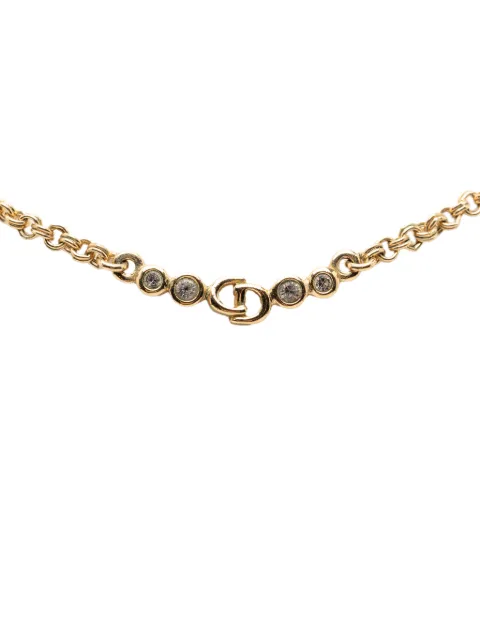 Christian Dior Pre-Owned 20th Century Gold Plated CD Logo Pendant Necklace costume necklace