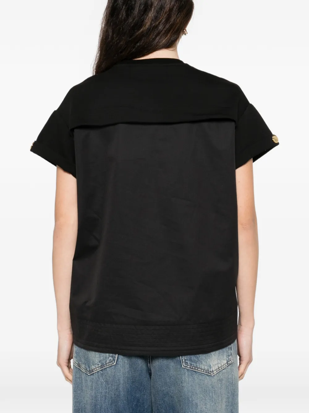 Elisabetta Franchi T-shirt met rits Zwart