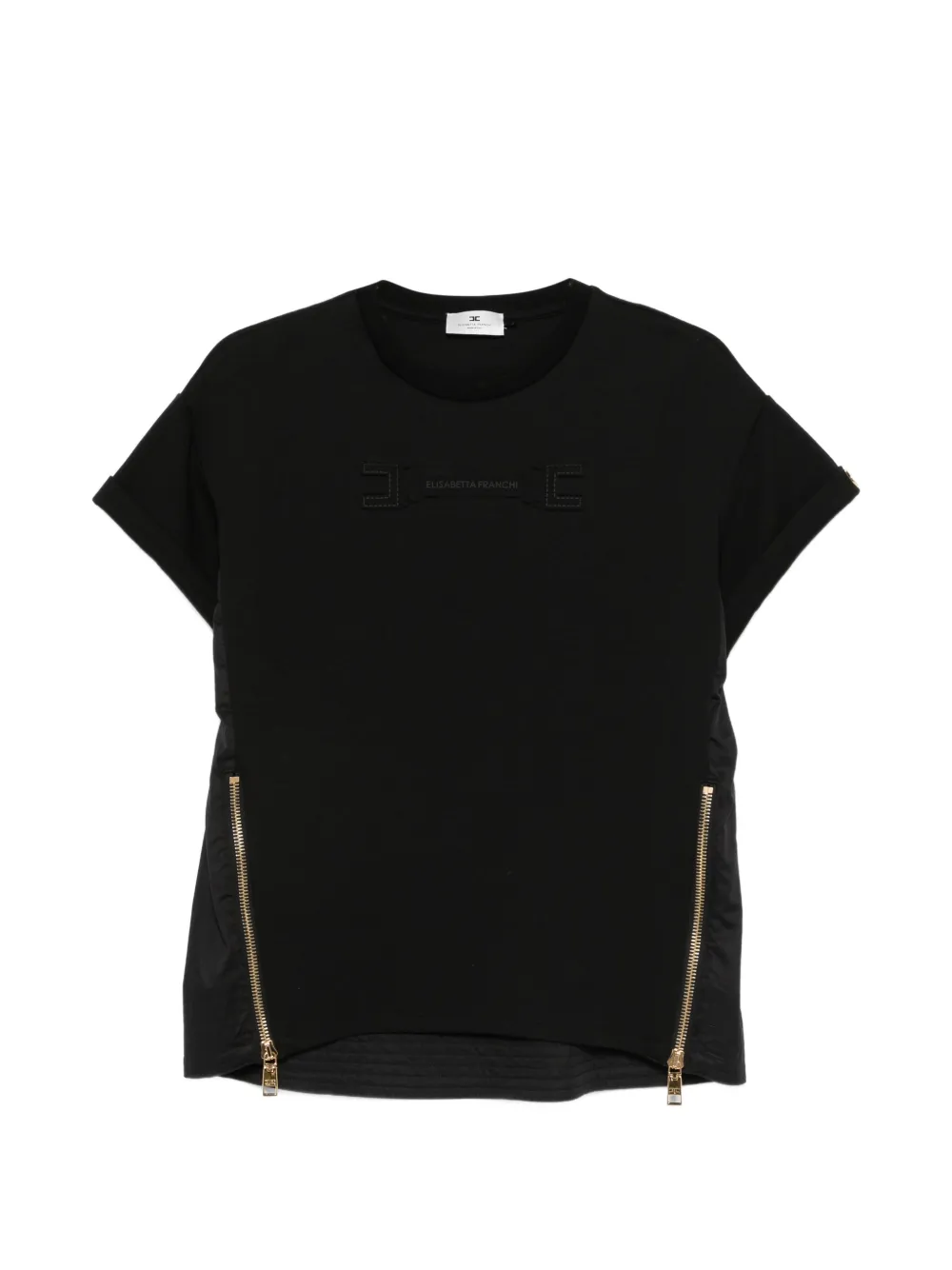 Elisabetta Franchi zip-detail T-shirt - Nero