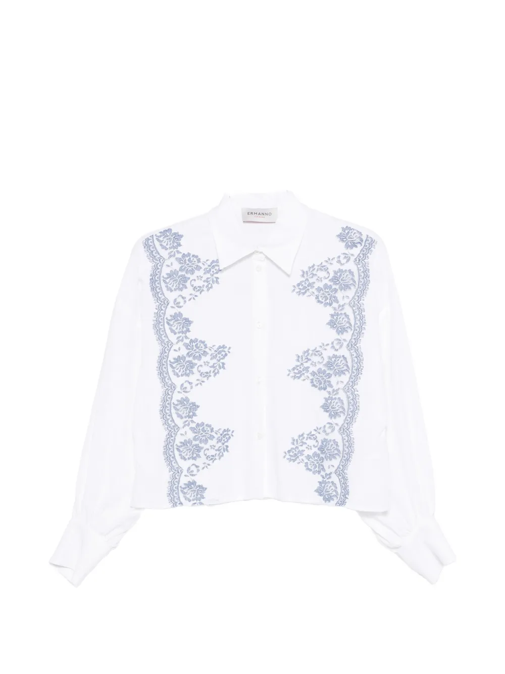 ERMANNO FIRENZE floral-lace shirt - Bianco