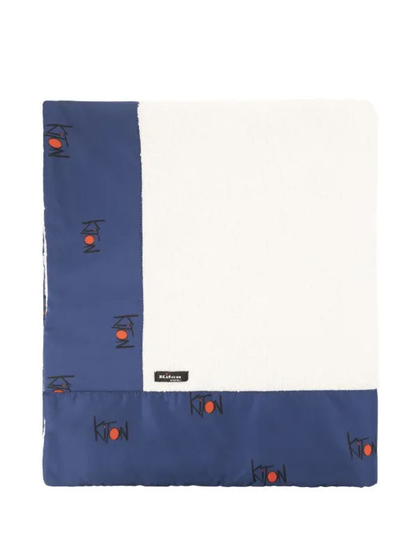 Kiton Logo-border Beach Towel in White