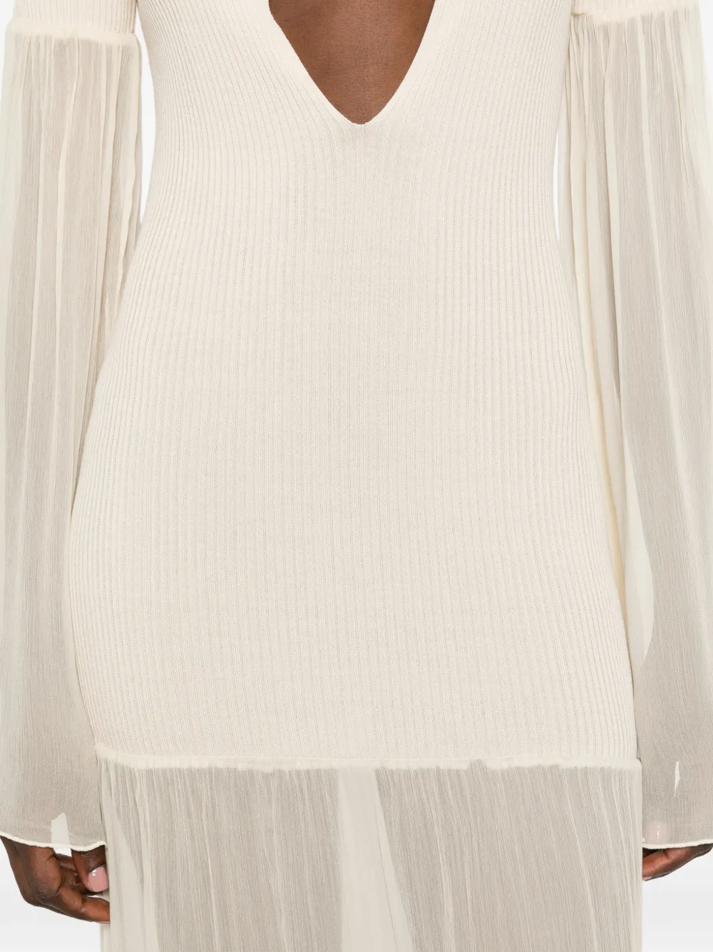 Aya Muse Calla maxi-jurk met ruches Beige